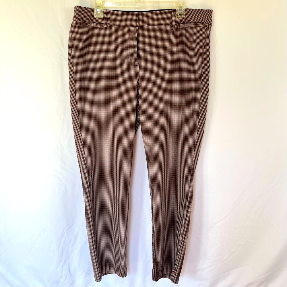 Lane Bryant Red, Black & Cream Checkerboard Pants with Elastic Waistband Size 18